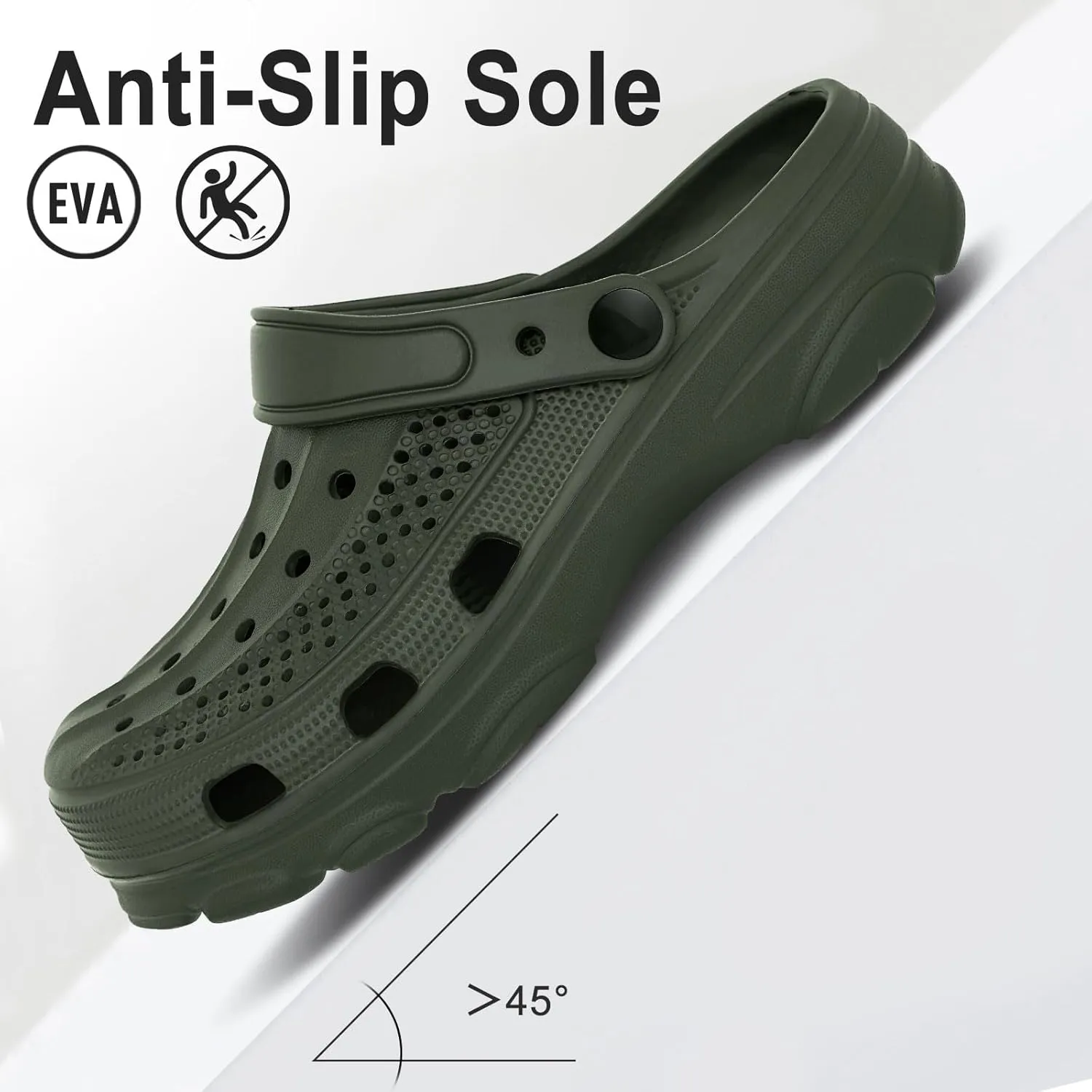 Beslip Womens Mens Garden Clogs Shoes with Arch Support Unisex Comfort Slip-on Sandals