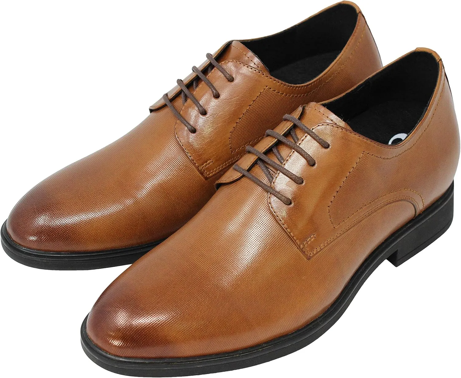 CALTO Men's Invisible Height Increasing Elevator Shoes - Brown Premium Leather Lightweight Lace-up Formal Oxfords - 3 Inches Taller - Y10752 - Size 11 D(M) US