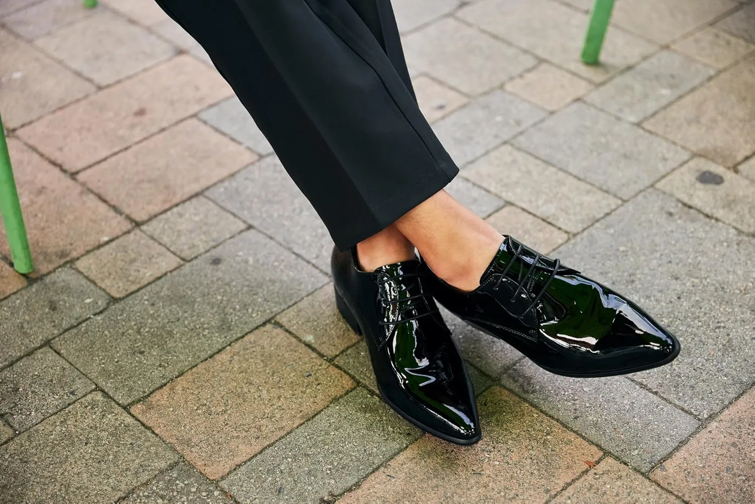 CALTO Men's Invisible Height Increasing Elevator Shoes - Jet Black Patent Leather Lace-up Formal Dress Oxfords - 2.8 Inches Taller - K2726 - Size 7.5 D(M) US
