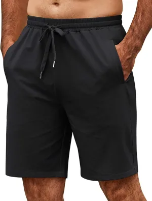 COOFANDY Men's Casual Shorts 9 inch Inseam Elastic Waist Drawstring Short Lightweight Stretch Summer Beach Shorts