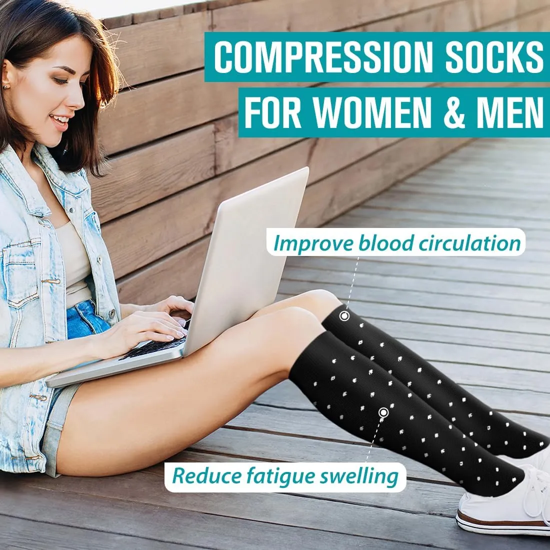 Copper Compression Socks for Women & Men (6 pairs) - Best Support for Nurses, Running, Hiking, Recovery