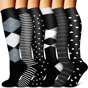 Copper Compression Socks for Women & Men (6 pairs) - Best Support for Nurses, Running, Hiking, Recovery