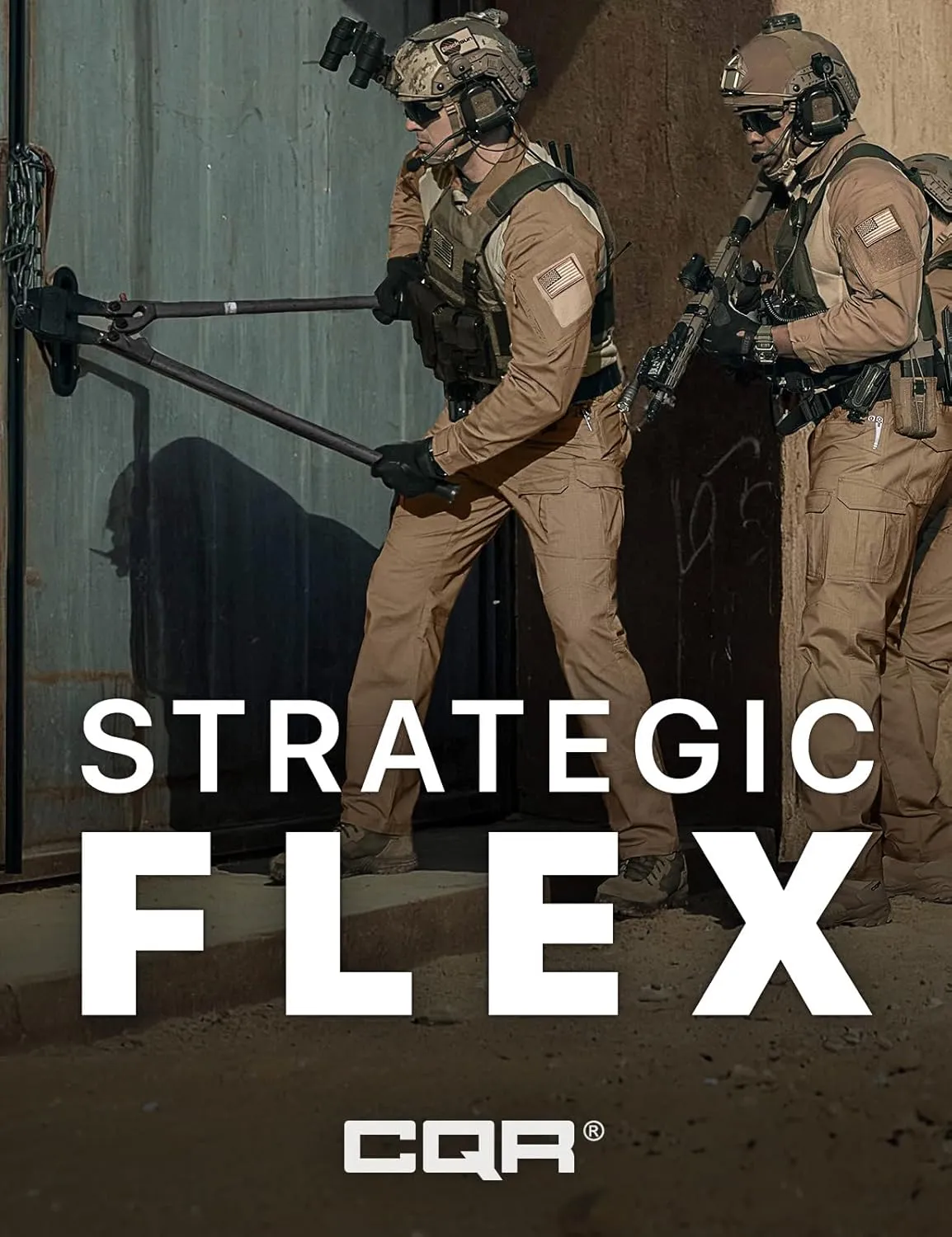 CQR Men's Flex Ripstop Tactical Pants, Water Resistant Stretch Cargo Pants, Lightweight EDC Hiking Work Pants