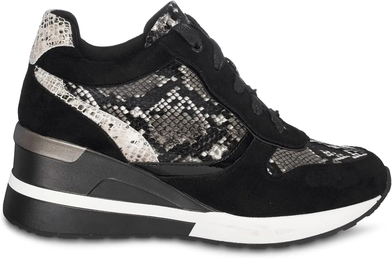 GC Shoes Low Top Fashion Wedge Sneakers for Women, Hidden Heel Sneaker Boots, Sporty Platform Bootie