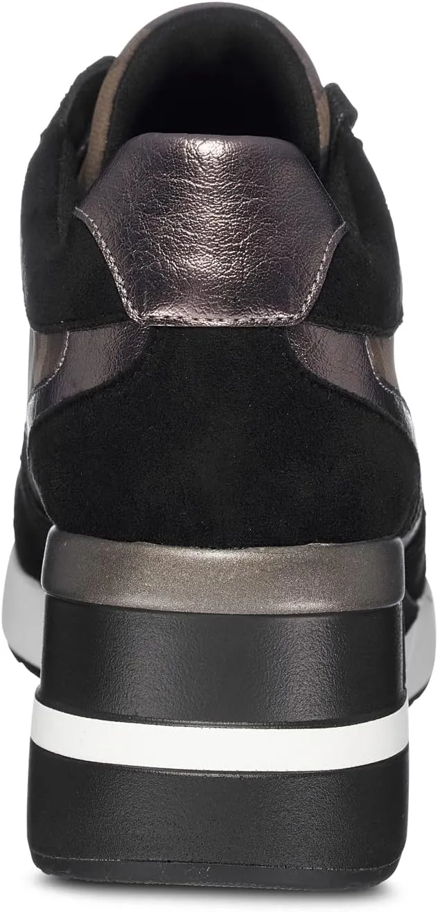 GC Shoes Low Top Fashion Wedge Sneakers for Women, Hidden Heel Sneaker Boots, Sporty Platform Bootie