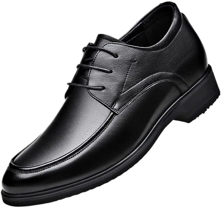 Invisible Height Increasing Elevator Shoes Leather Slip-On Business Casual Shoes Wedding Party Formal Shoes for Men