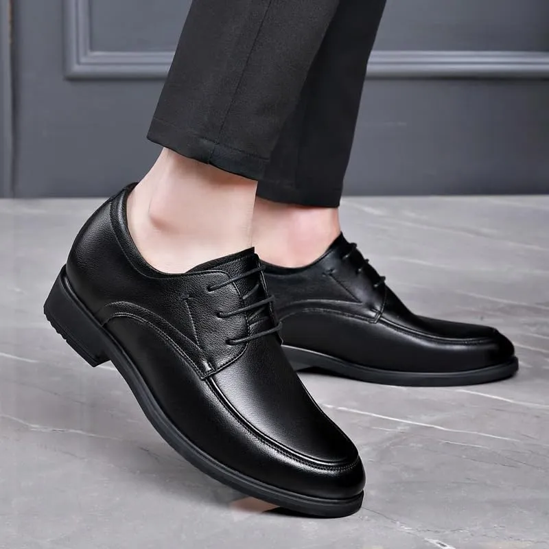 Invisible Height Increasing Elevator Shoes Leather Slip-On Business Casual Shoes Wedding Party Formal Shoes for Men