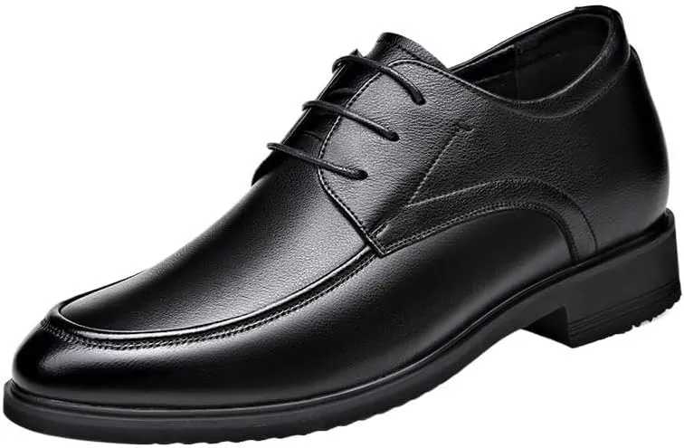 Invisible Height Increasing Elevator Shoes Leather Slip-On Business Casual Shoes Wedding Party Formal Shoes for Men