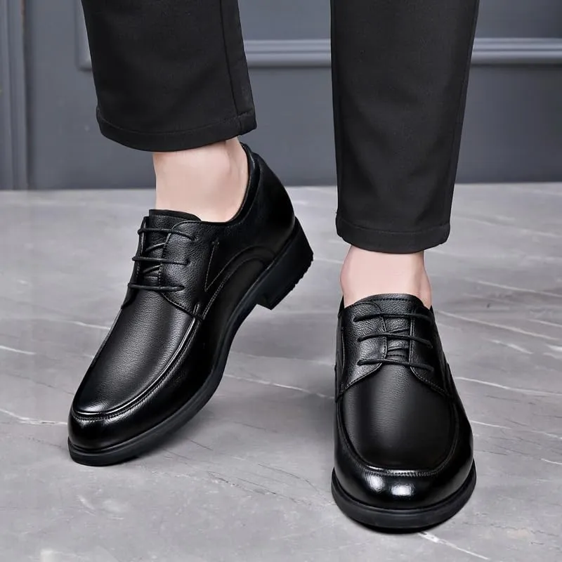 Invisible Height Increasing Elevator Shoes Leather Slip-On Business Casual Shoes Wedding Party Formal Shoes for Men