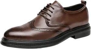 Invisible Height Increasing Elevator Shoes Thick Bottom New Men's Lace Up Round Toe Black Male Comfortable Anti-Slip Business Formal Wedding Shoes