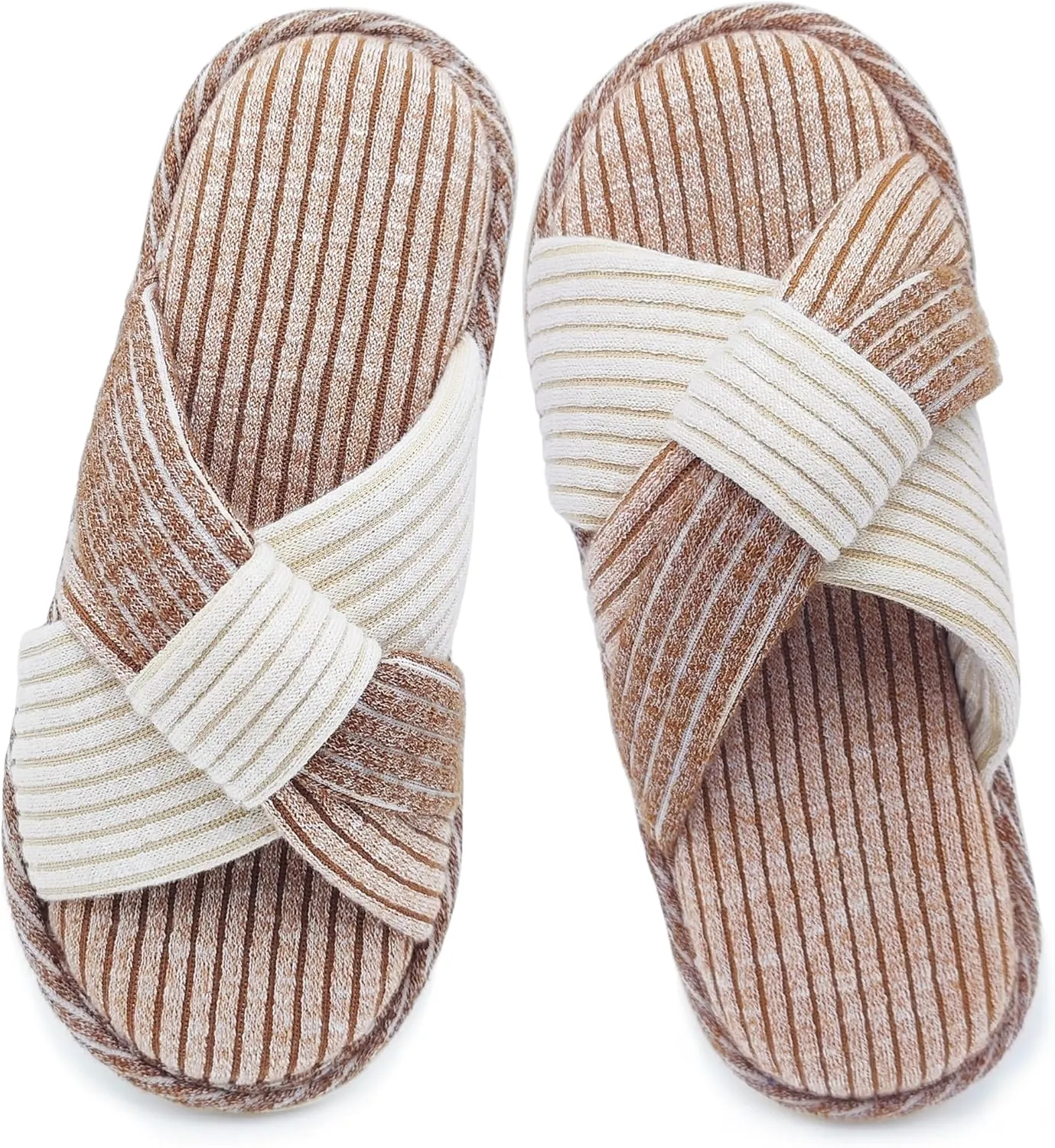 Jerzmy Cross Bow Slippers for Women, Comfy Memory Foam Woman House Slippers Cozy Cushioned Ladies Home Shoes Bedroom Indoor Kitchen