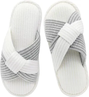 Jerzmy Cross Bow Slippers for Women, Comfy Memory Foam Woman House Slippers Cozy Cushioned Ladies Home Shoes Bedroom Indoor Kitchen