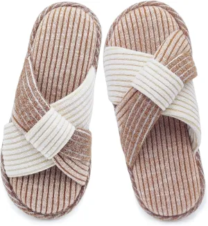 Jerzmy Cross Bow Slippers for Women, Comfy Memory Foam Woman House Slippers Cozy Cushioned Ladies Home Shoes Bedroom Indoor Kitchen