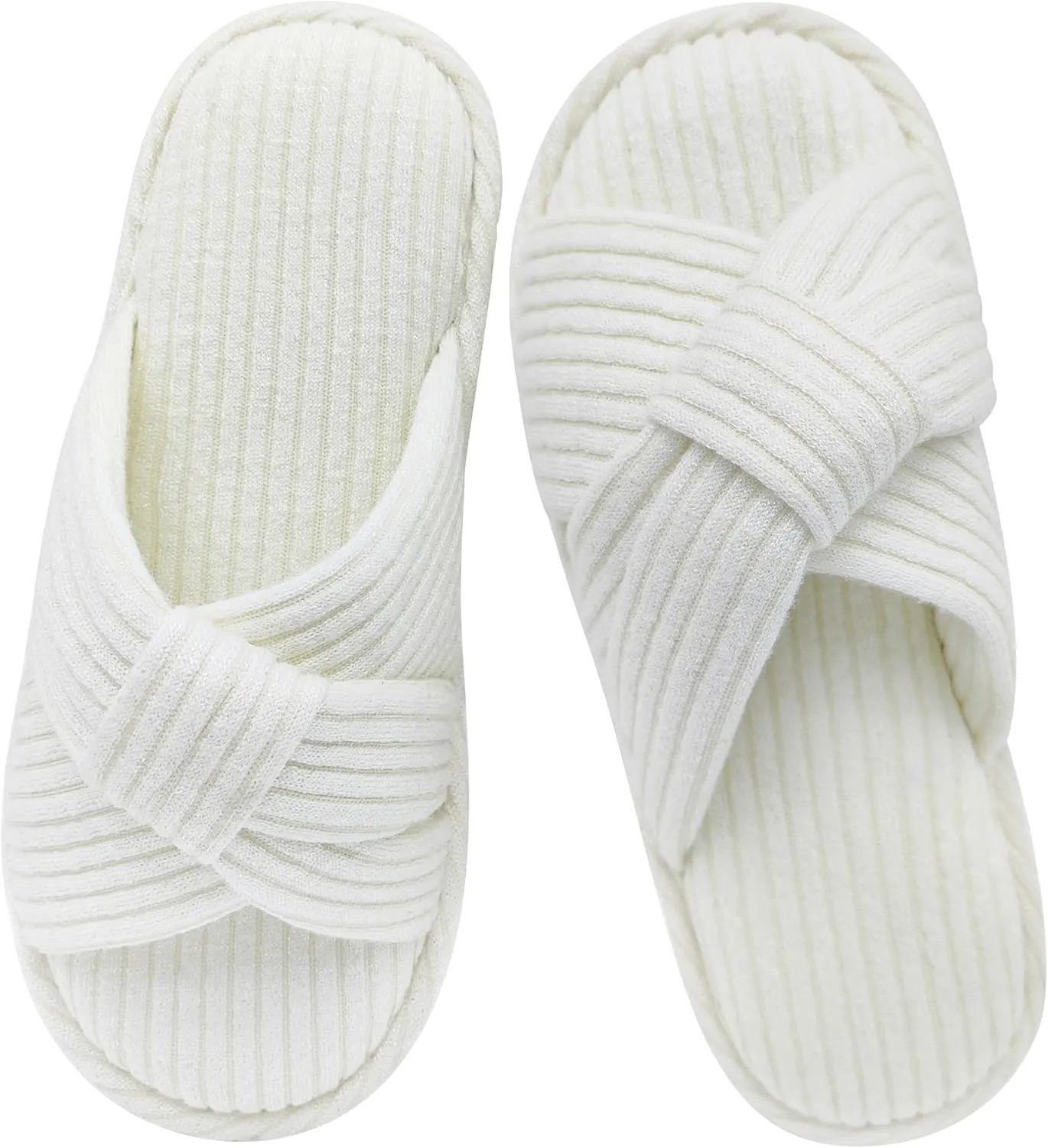 Jerzmy Crossband Slippers for Women, Cute Memory Foam Woman House Slippers Cozy Cushioned Ladies Home Shoes for Bedroom Indoor