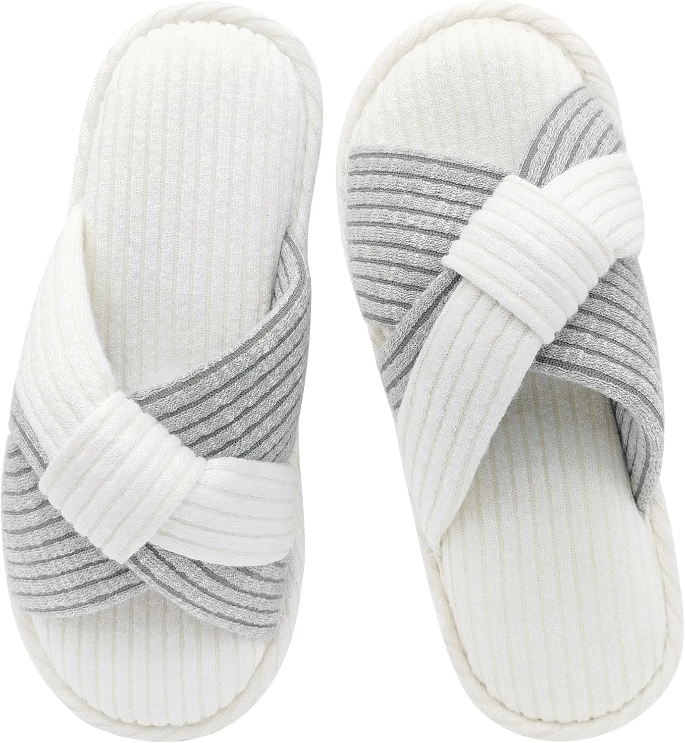 Jerzmy Crossband Slippers for Women, Cute Memory Foam Woman House Slippers Cozy Cushioned Ladies Home Shoes for Bedroom Indoor