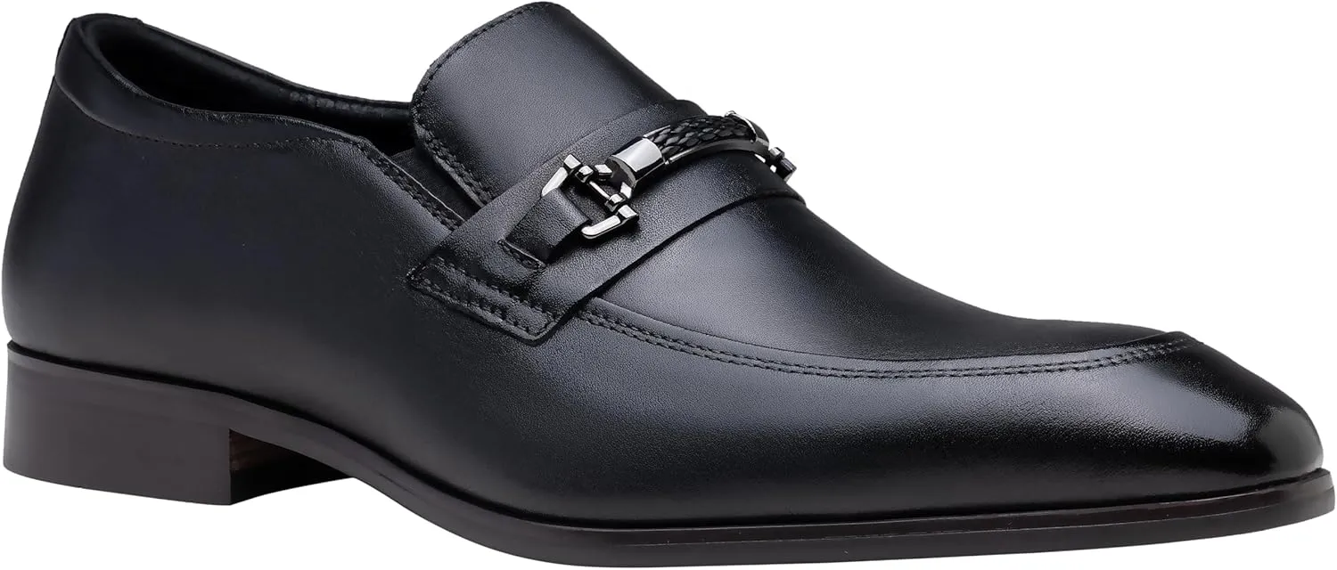 Jouesn Men's Dress Shoes Premium Leather Penny Loafers for Men Slip-On Formal Dress Loafers for Men
