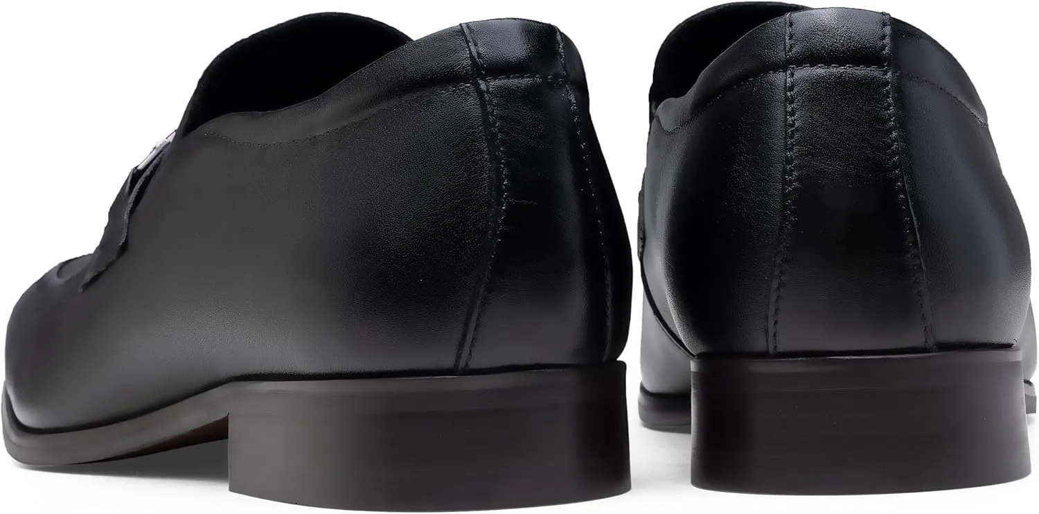 Jouesn Men's Dress Shoes Premium Leather Penny Loafers for Men Slip-On Formal Dress Loafers for Men