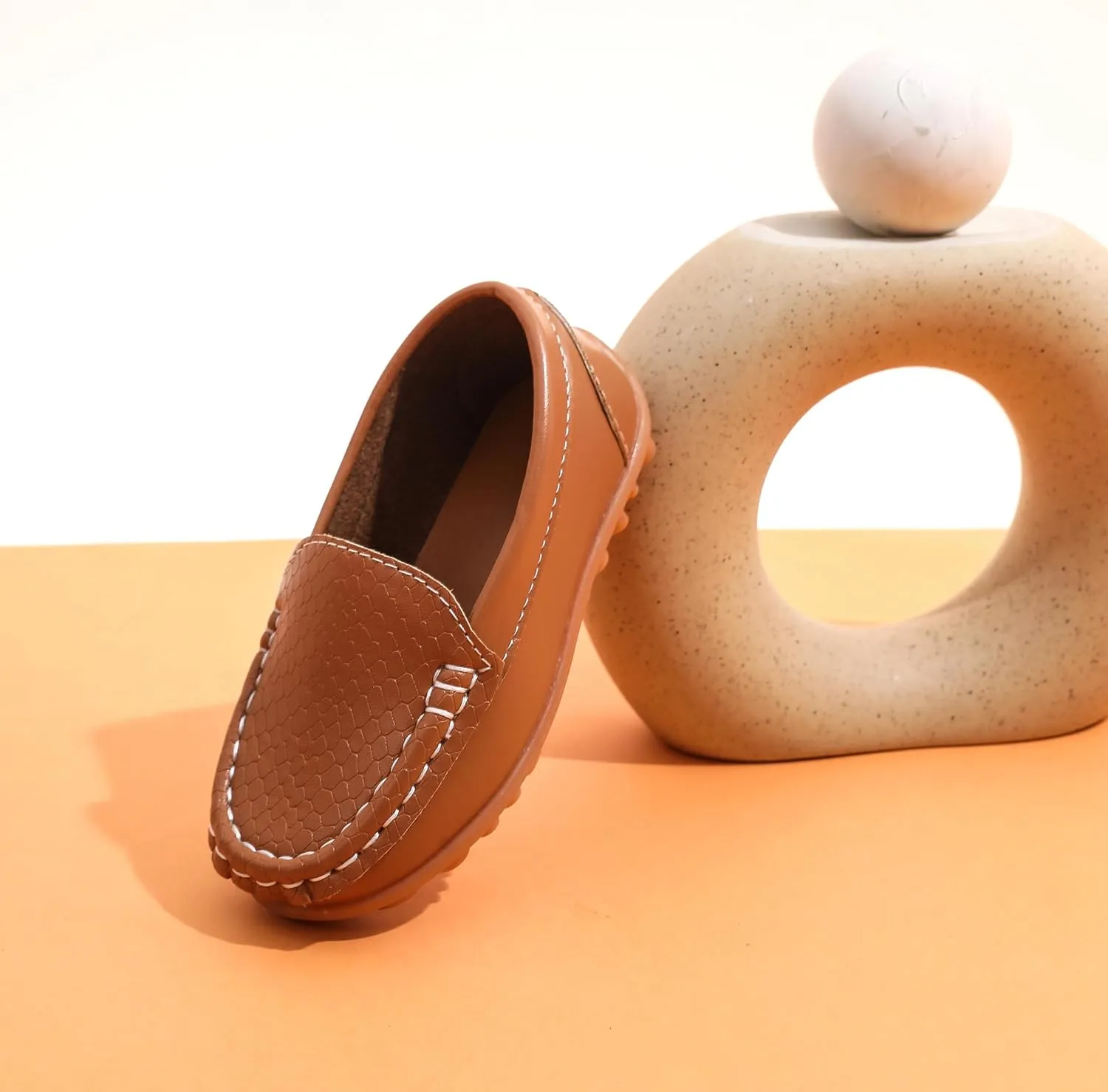 LONSOEN Toddler Little Kid Boys Girls Soft Slip On Loafers Dress Flat Shoes