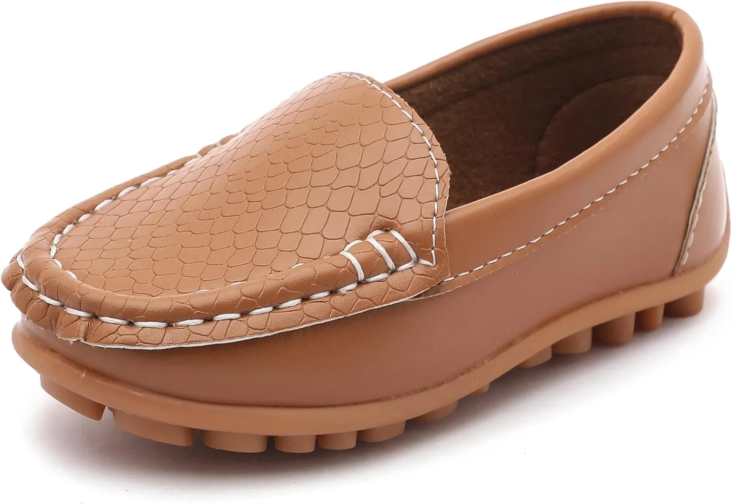 LONSOEN Toddler Little Kid Boys Girls Soft Slip On Loafers Dress Flat Shoes