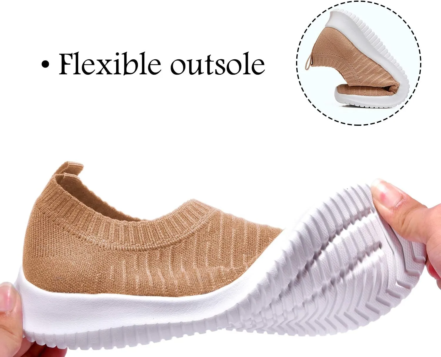 MAIITRIP Womens Comfort Elastic Sock Slip On Walking Lightweight Non-Slip Fall Shoes (Size:5.5-11)