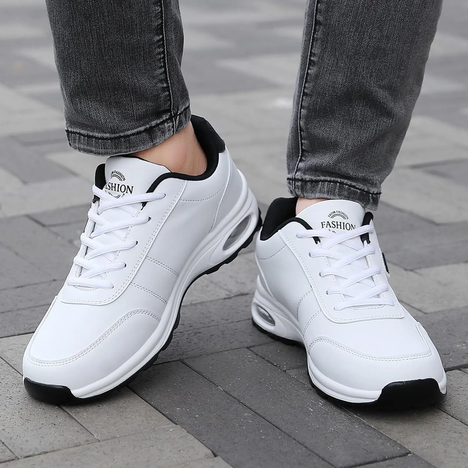 Mens Breathable Lace Up Running Shoes Breathable and Light Outdoor Comfy Walking Shoe Comfortable Stretch Shoes