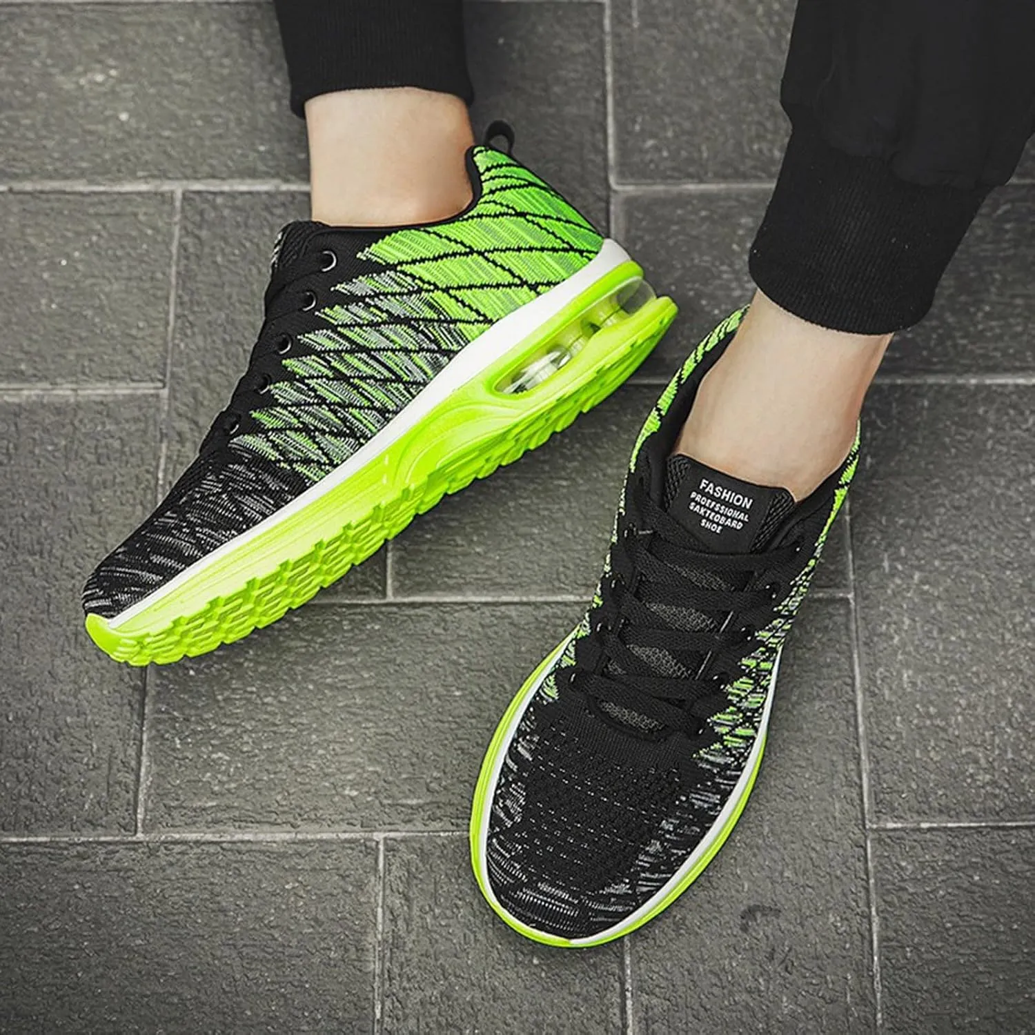 Men's Breathable Mesh Running Shoes Lace Up Lightweight Breathable Fashion Sneaker Sport Jogging Walking Shoes