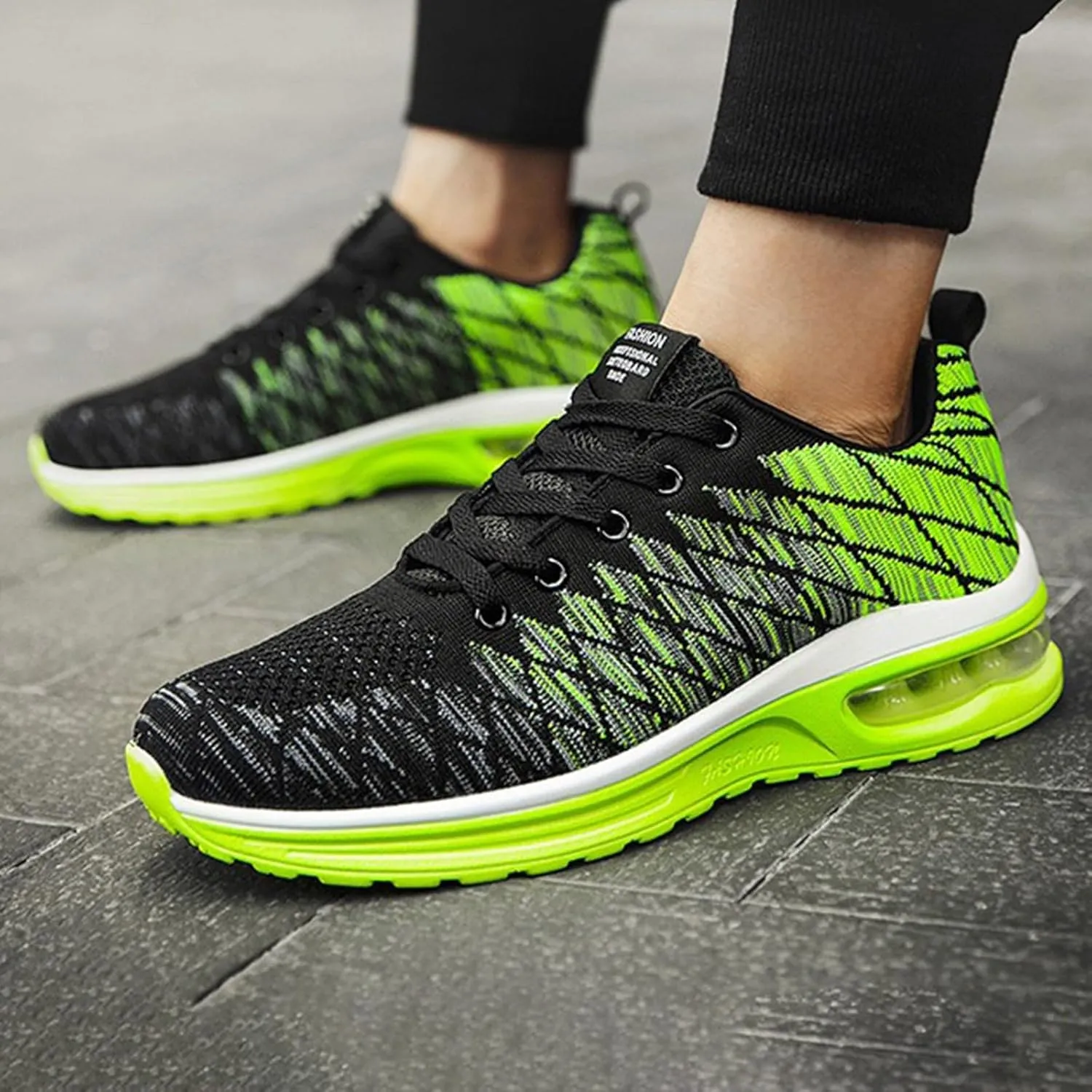 Men's Breathable Mesh Running Shoes Lace Up Lightweight Breathable Fashion Sneaker Sport Jogging Walking Shoes