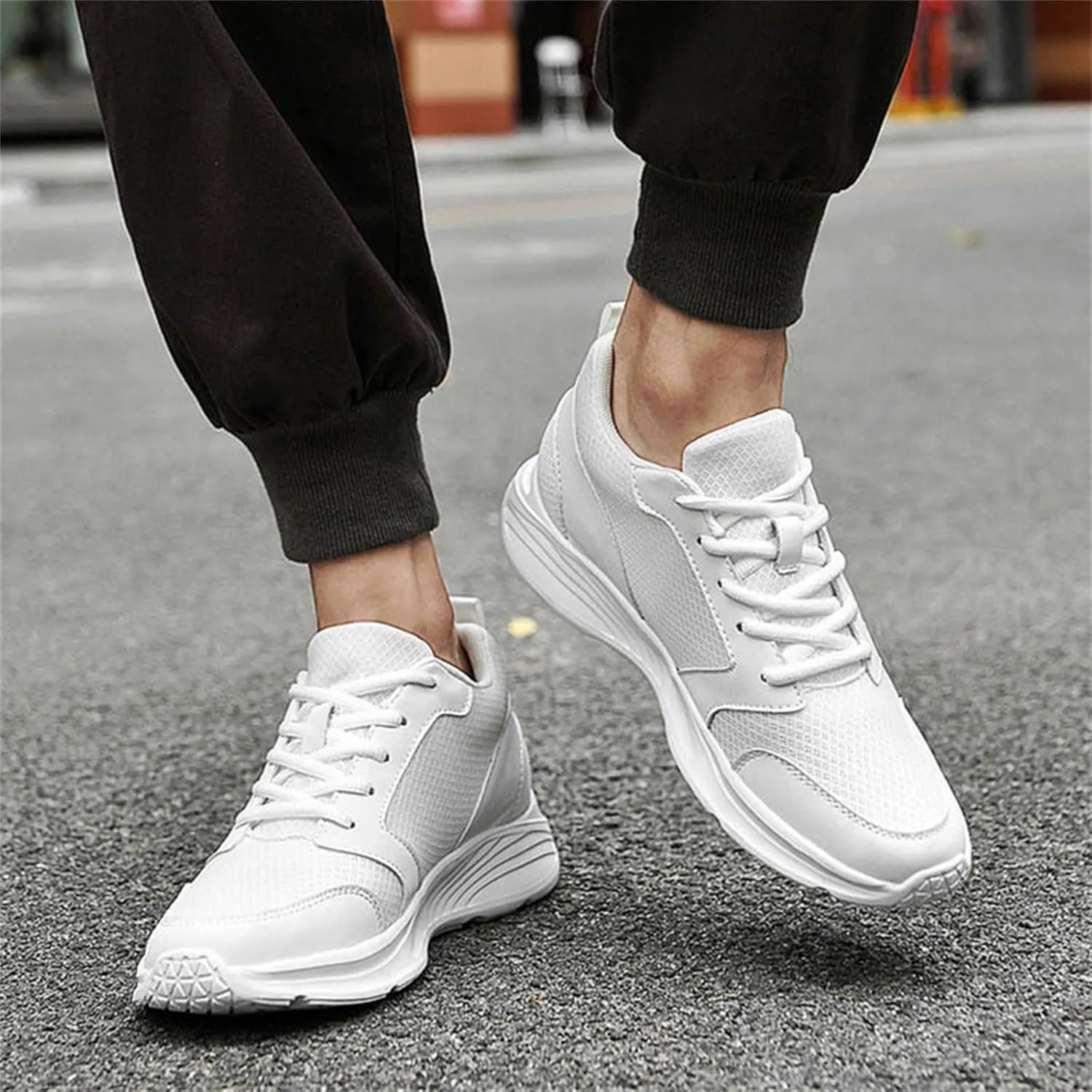 Men's Elevator Sneakers Shoes 4 Inches Invisible Height Increase Low Top Lightweight Athletic Casual Shoes for Men