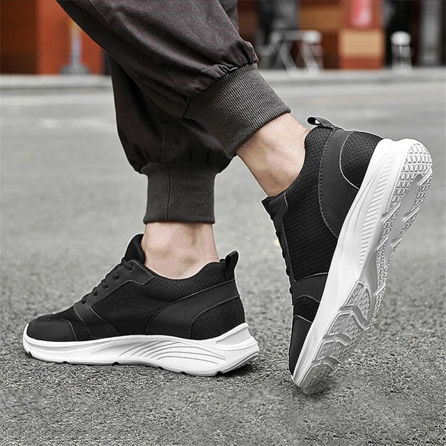 Men's Elevator Sneakers Shoes 4 Inches Invisible Height Increase Low Top Lightweight Athletic Casual Shoes for Men