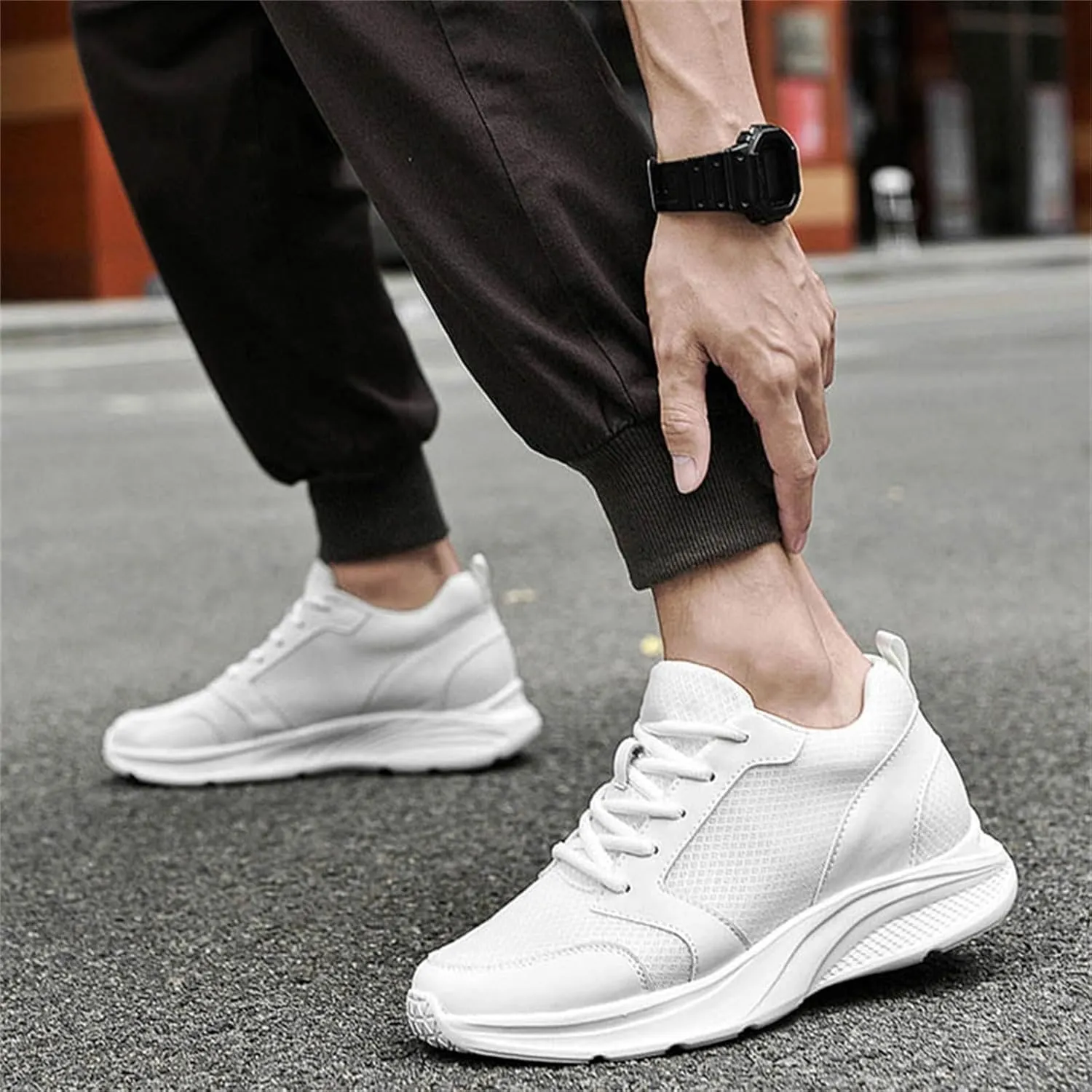 Men's Elevator Sneakers Shoes 4 Inches Invisible Height Increase Low Top Lightweight Athletic Casual Shoes for Men