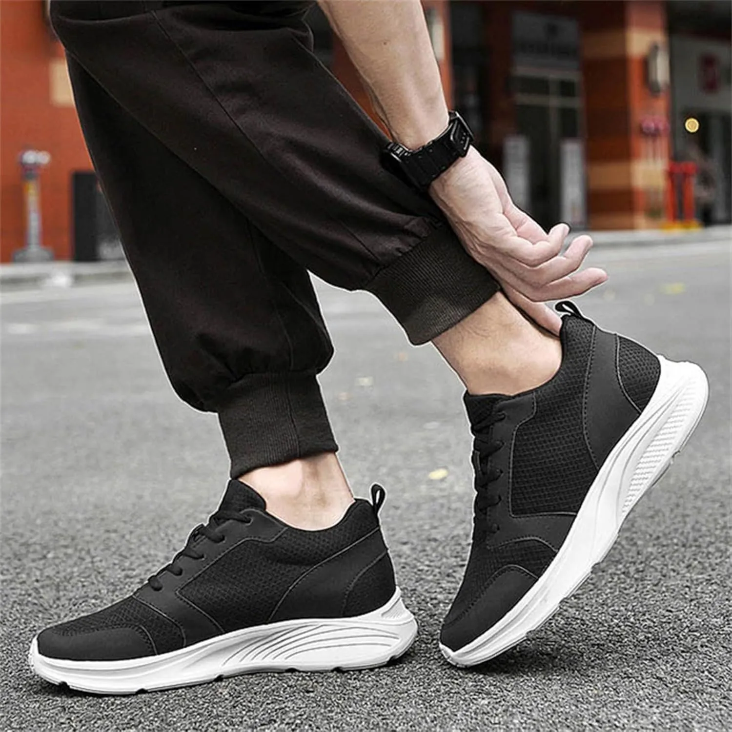 Men's Elevator Sneakers Shoes 4 Inches Invisible Height Increase Low Top Lightweight Athletic Casual Shoes for Men