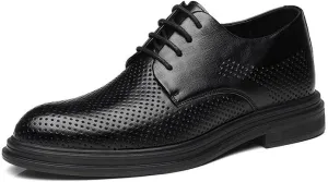 Men's Invisible Height Increasing Elevator Shoes,Formal Derby Oxfords - 3 Inches Taller for Business Dinners
