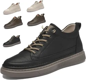 Men's Invisible Height Increasing Oxford Shoes, Elevator Sneakers, Breathable, Anti-Slip, 2" Taller, Beige, US 4.5 - 12