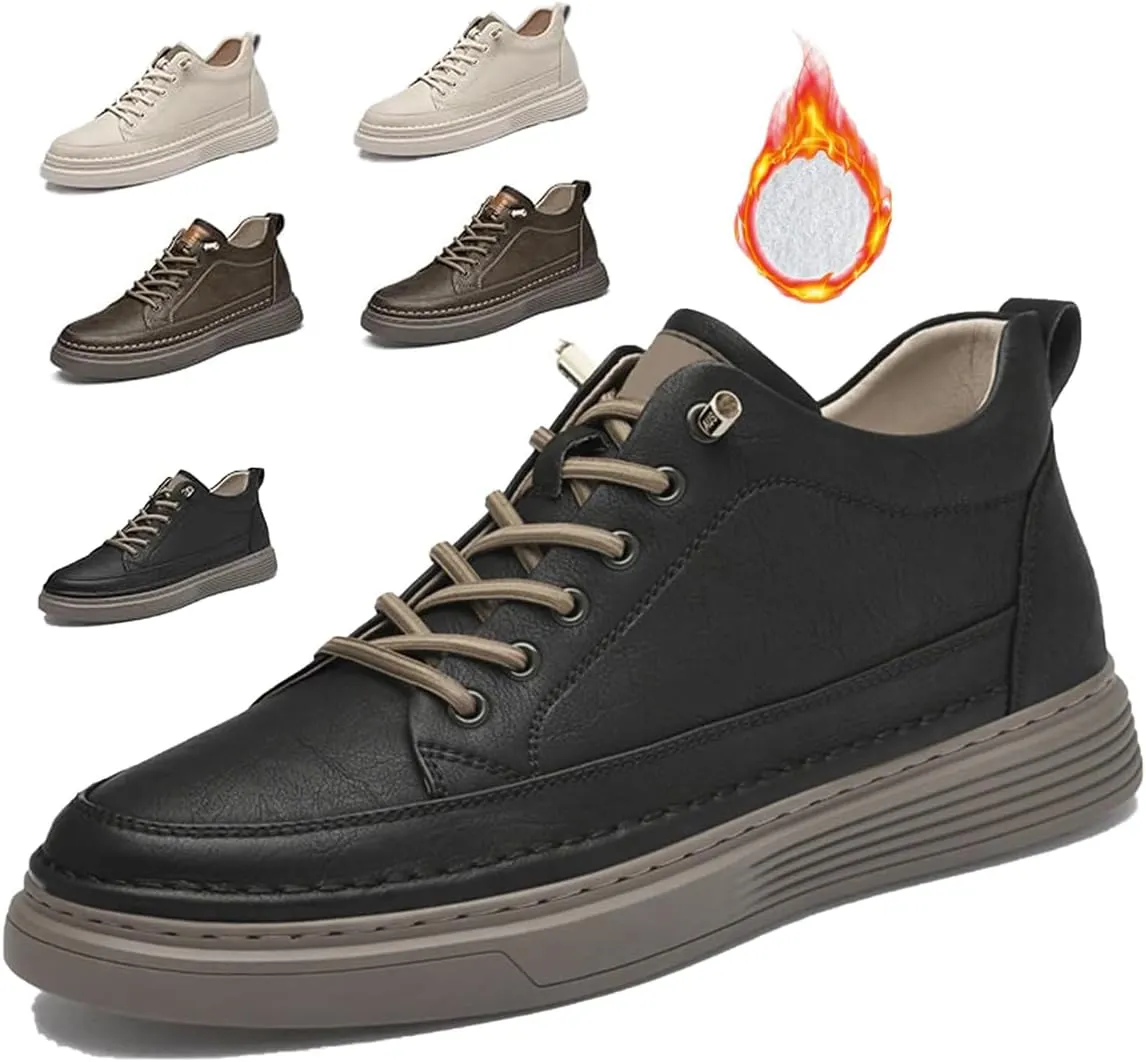 Men's Invisible Height Increasing Oxford Shoes, Elevator Sneakers, Breathable, Anti-Slip, 2" Taller, Beige, US 4.5 - 12