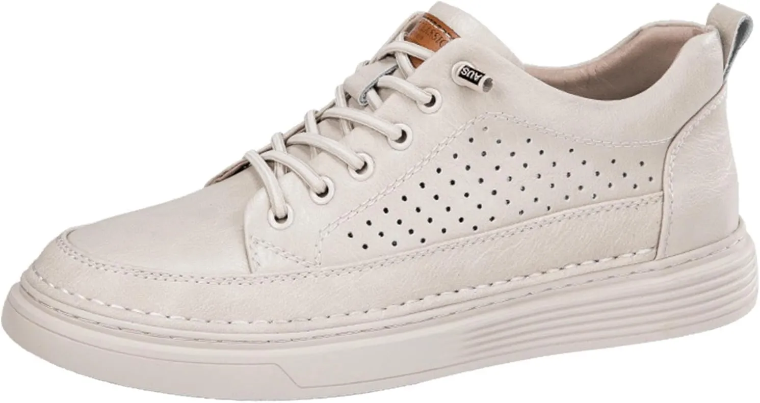 Men's Invisible Height Increasing Shoes Elevator Sneakers Breathable Lace Up Oxford Shoes Hidden Heel Lifting Shoes 2" Taller