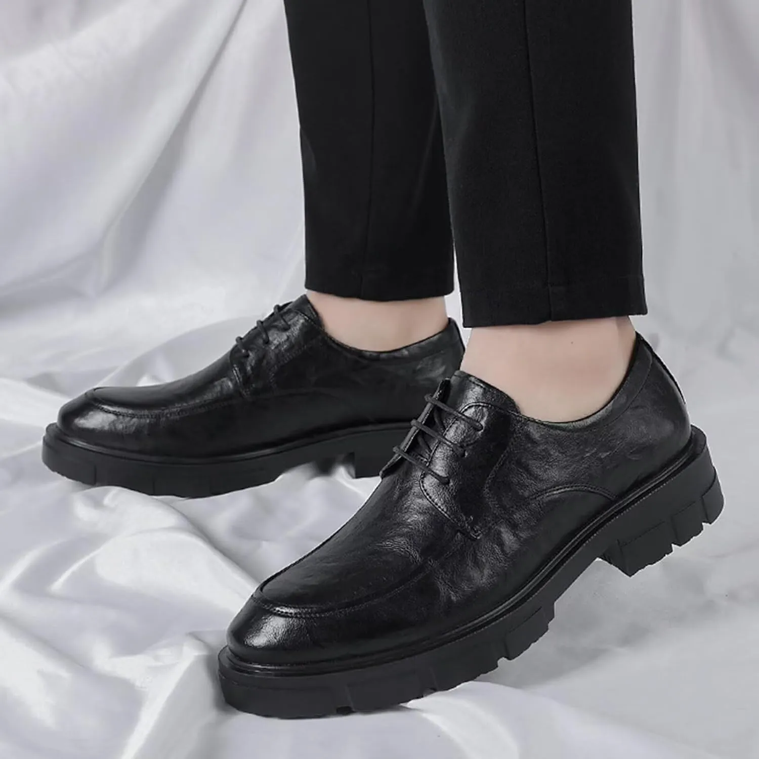 Men's Loafers Dress Shoes 1.96" Invisible Height Increasing Elevator Shoes Lace-Up Fashion Platform Formal Anti-Slip Elevator Business Oxfords