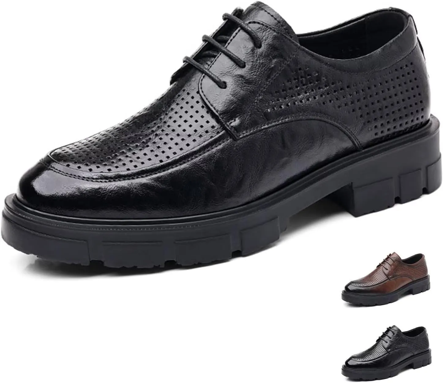 Men's Loafers Dress Shoes 1.96" Invisible Height Increasing Elevator Shoes Lace-Up Fashion Platform Formal Anti-Slip Elevator Business Oxfords