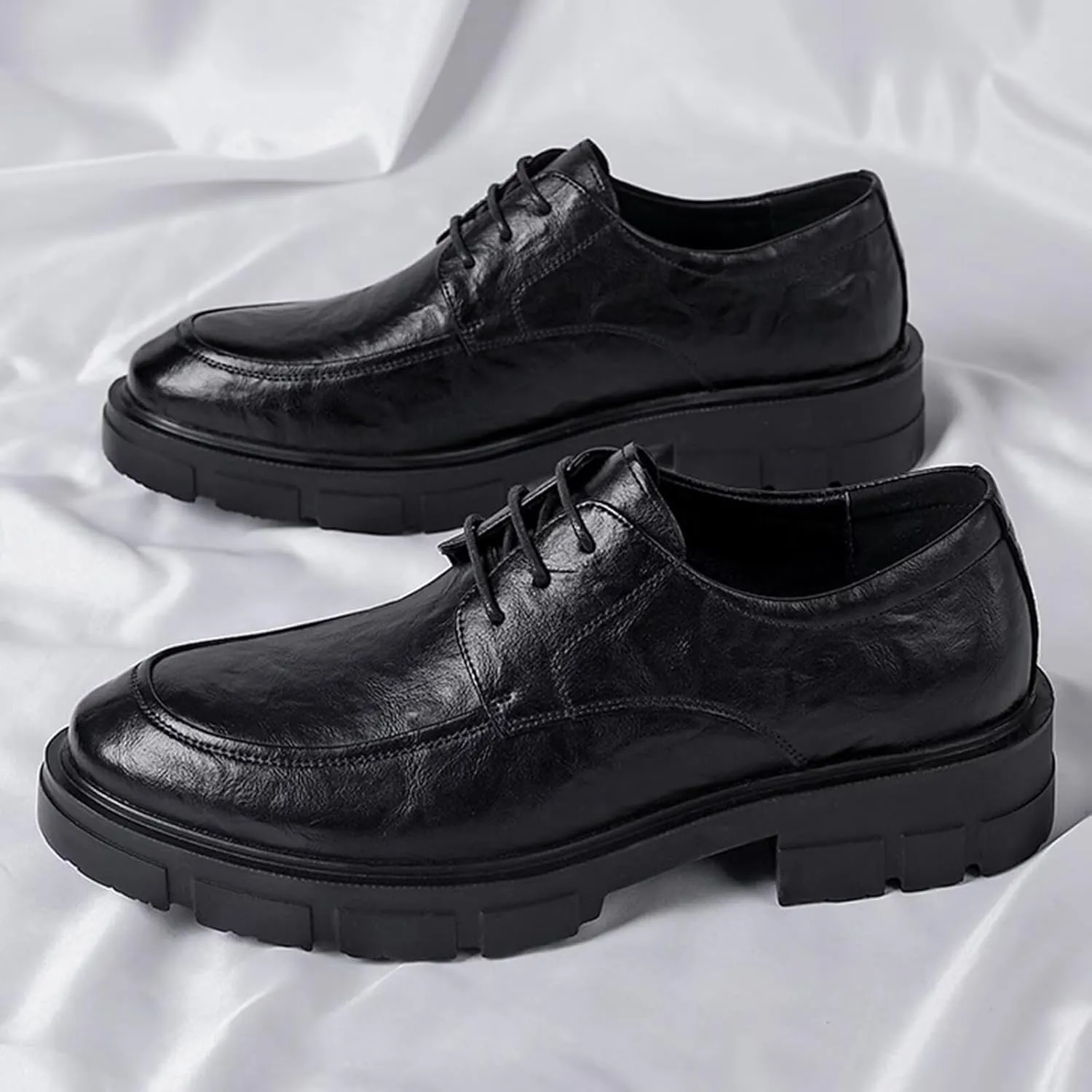 Men's Loafers Dress Shoes 1.96" Invisible Height Increasing Elevator Shoes Lace-Up Fashion Platform Formal Anti-Slip Elevator Business Oxfords