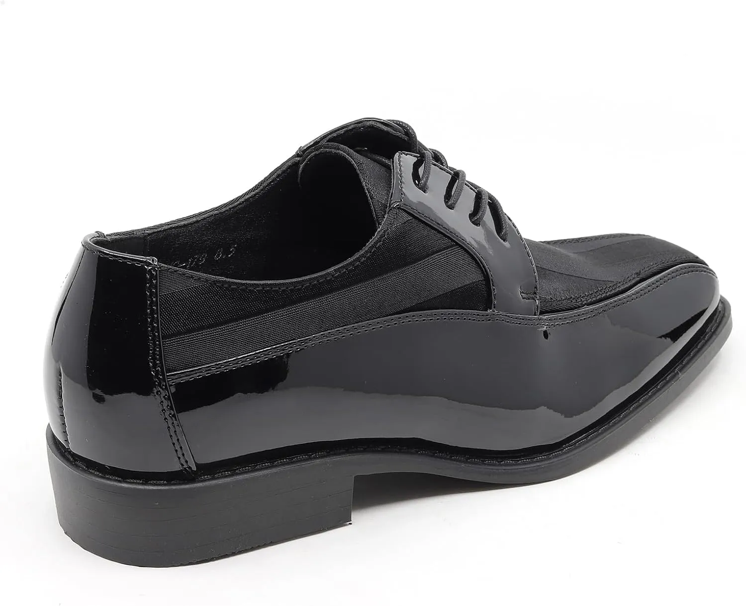 Men's Oxford Lace up Striped Satin Patent Tuxedo Dress Shoes MC-179