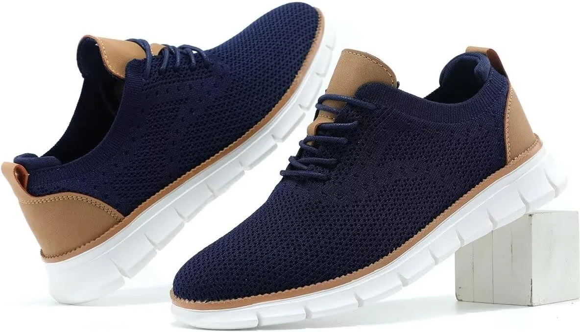 Mens Oxfords Lace-Up Lightweight Casual Walking Shoes Dress Shoes Fashion Sneakers Walking Shoes