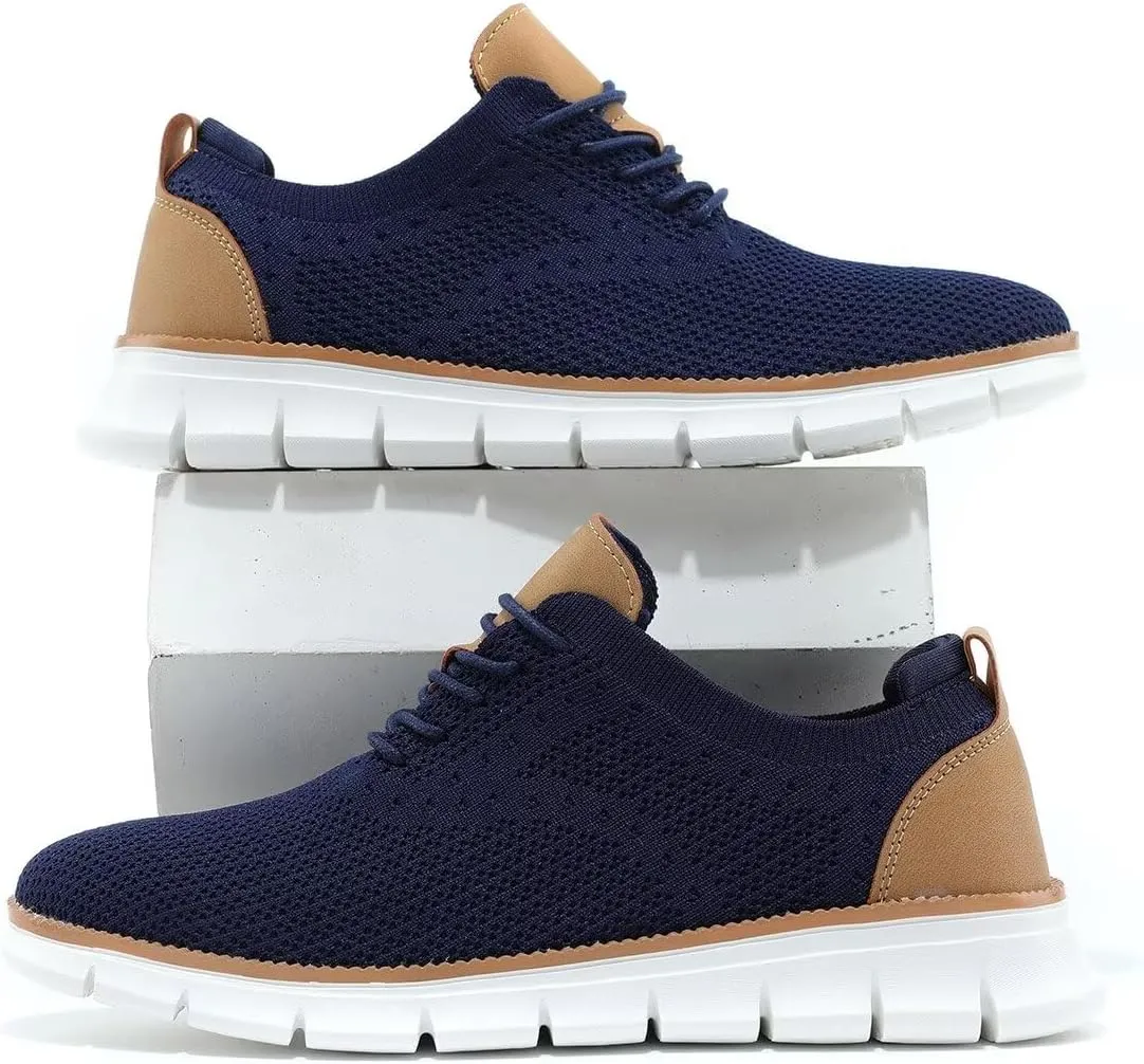 Mens Oxfords Lace-Up Lightweight Casual Walking Shoes Dress Shoes Fashion Sneakers Walking Shoes