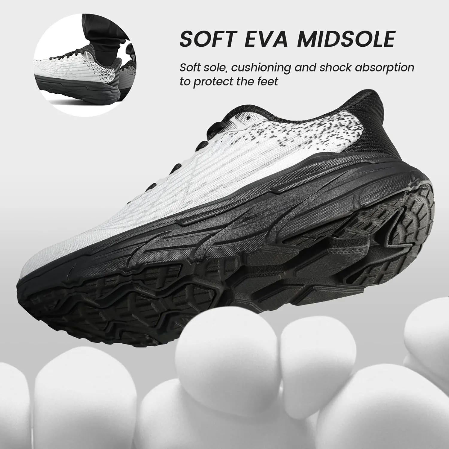 Mens Slip On Walking Shoes Running Tennis Shoes for Athletic Workout Gym Casual Non Slip Training Sneakers Breathable Knit Upper Indoor Outdoor