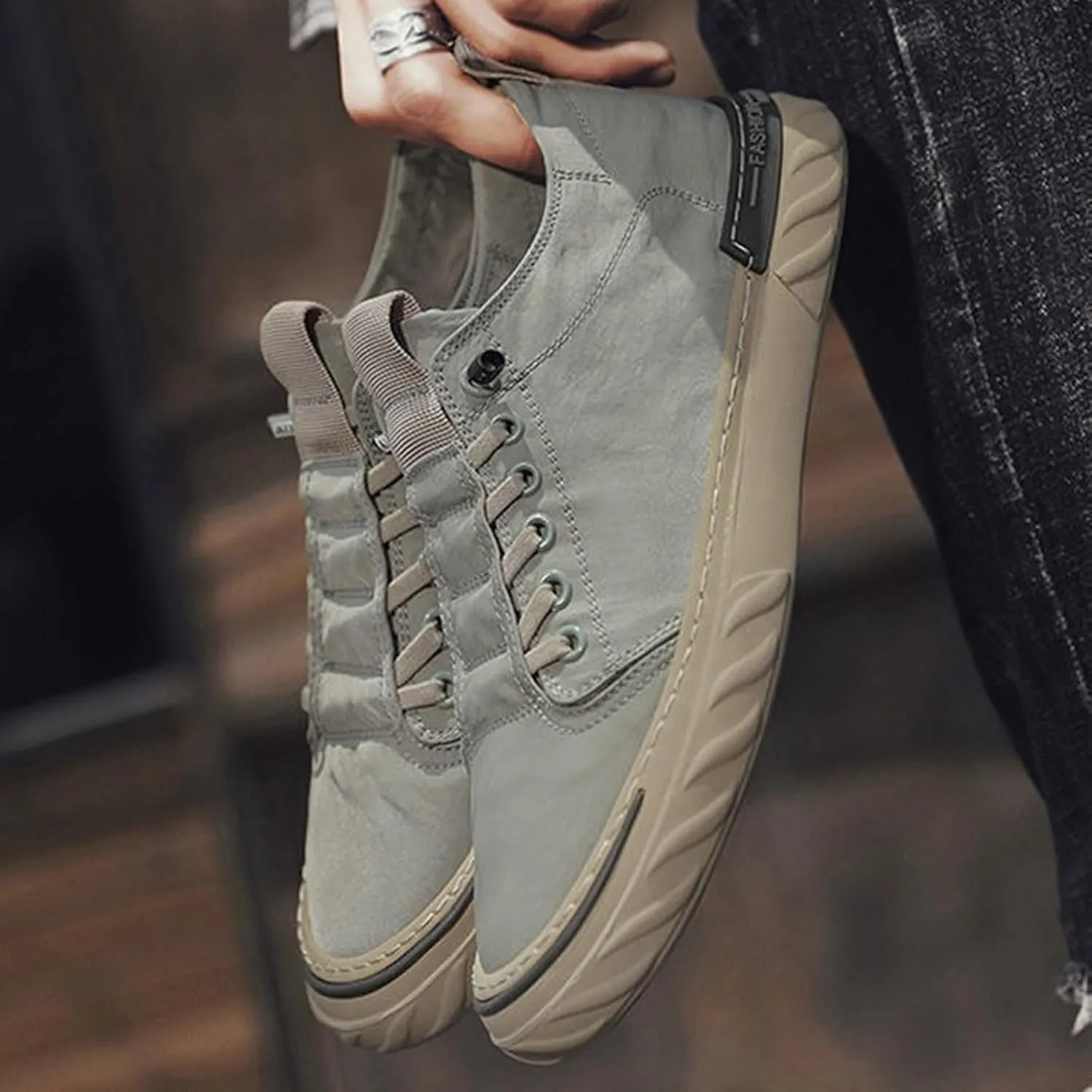Non Slip Work Sport Shoes for Men Trendy Versatile Shoes Casual Versatile Canvas Shoes Arch Support Shoes