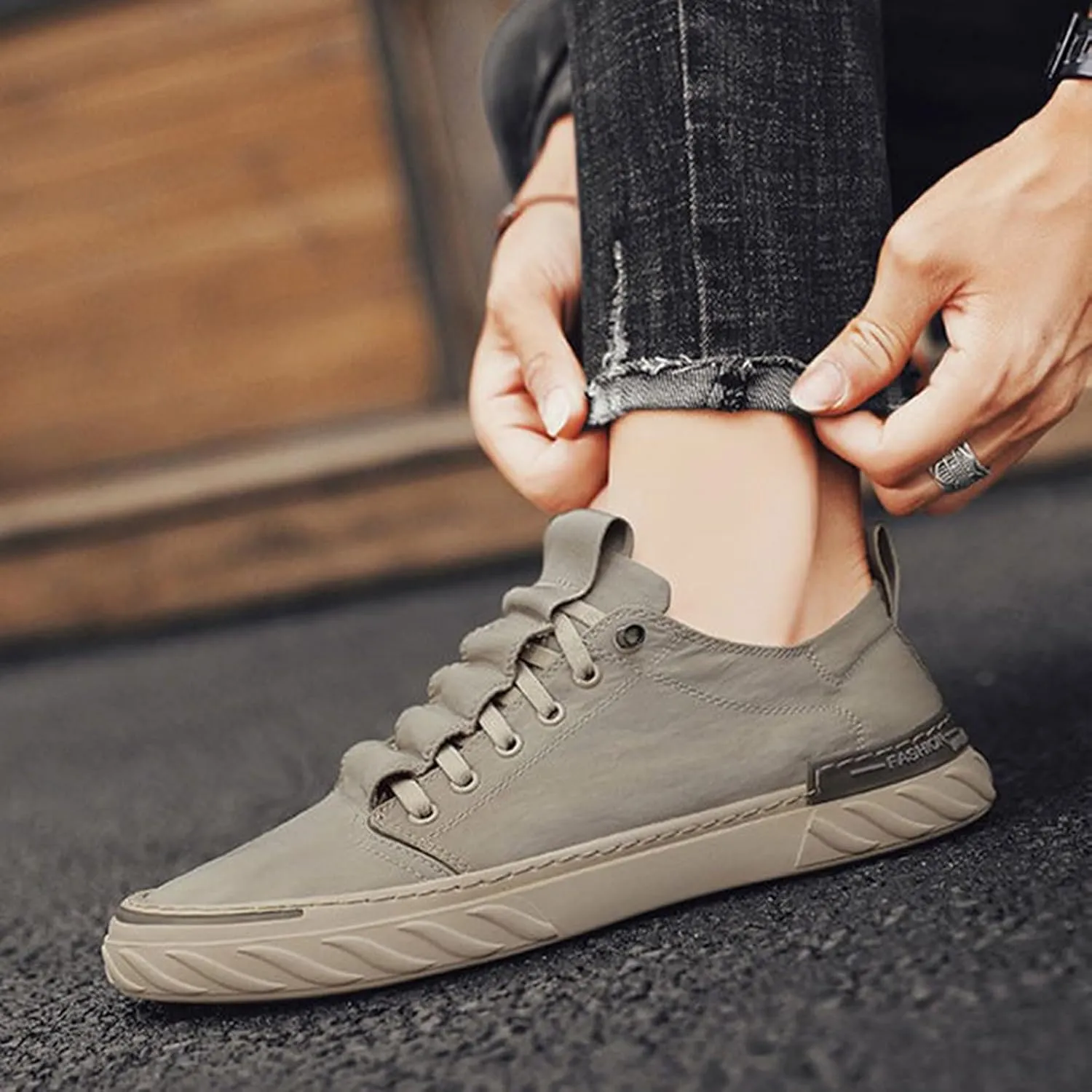 Non Slip Work Sport Shoes for Men Trendy Versatile Shoes Casual Versatile Canvas Shoes Arch Support Shoes