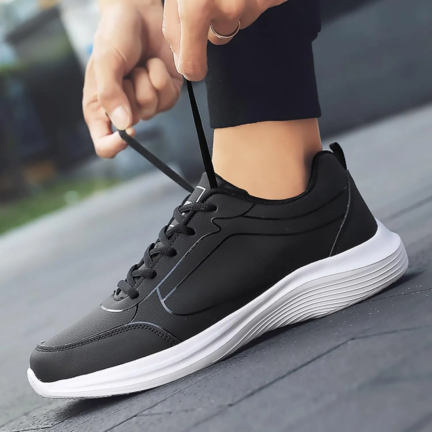 Outdoor Jogging Sneakers for Men Casual Sneaker Mesh Breathable Walking Shoe Lightweight Diabetic Shoes for Men