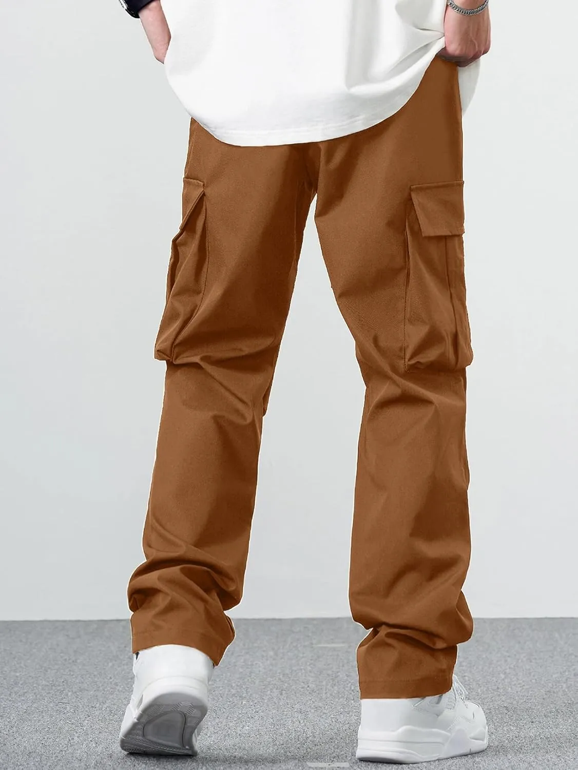 PLEPAN Men's Casual Cargo Pants Drawstring Hiking Pants Workout Tactical Joggers Sweatpants for Men
