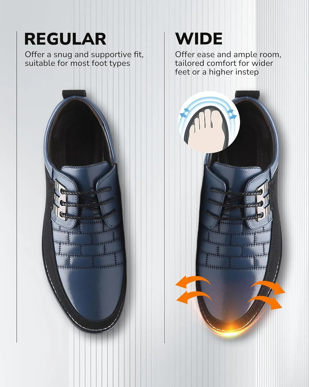 Recyphi Mens Oxford Derby Orthopedic Leather Shoes Formal Luxury Business Dress Shoes Lace-up Walking Driving Loafers Dress Sneakers