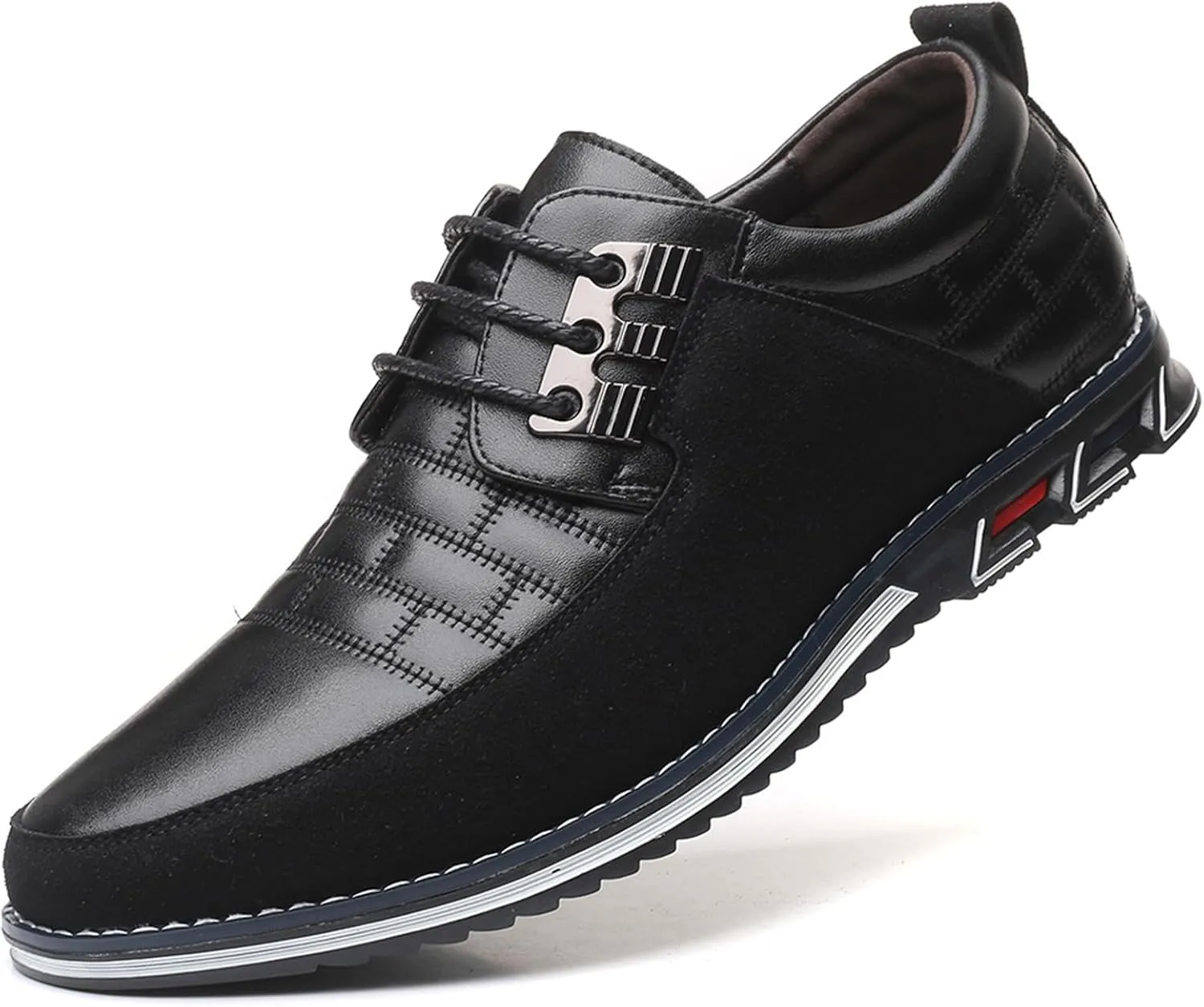 Recyphi Mens Oxford Derby Orthopedic Leather Shoes Formal Luxury Business Dress Shoes Lace-up Walking Driving Loafers Dress Sneakers
