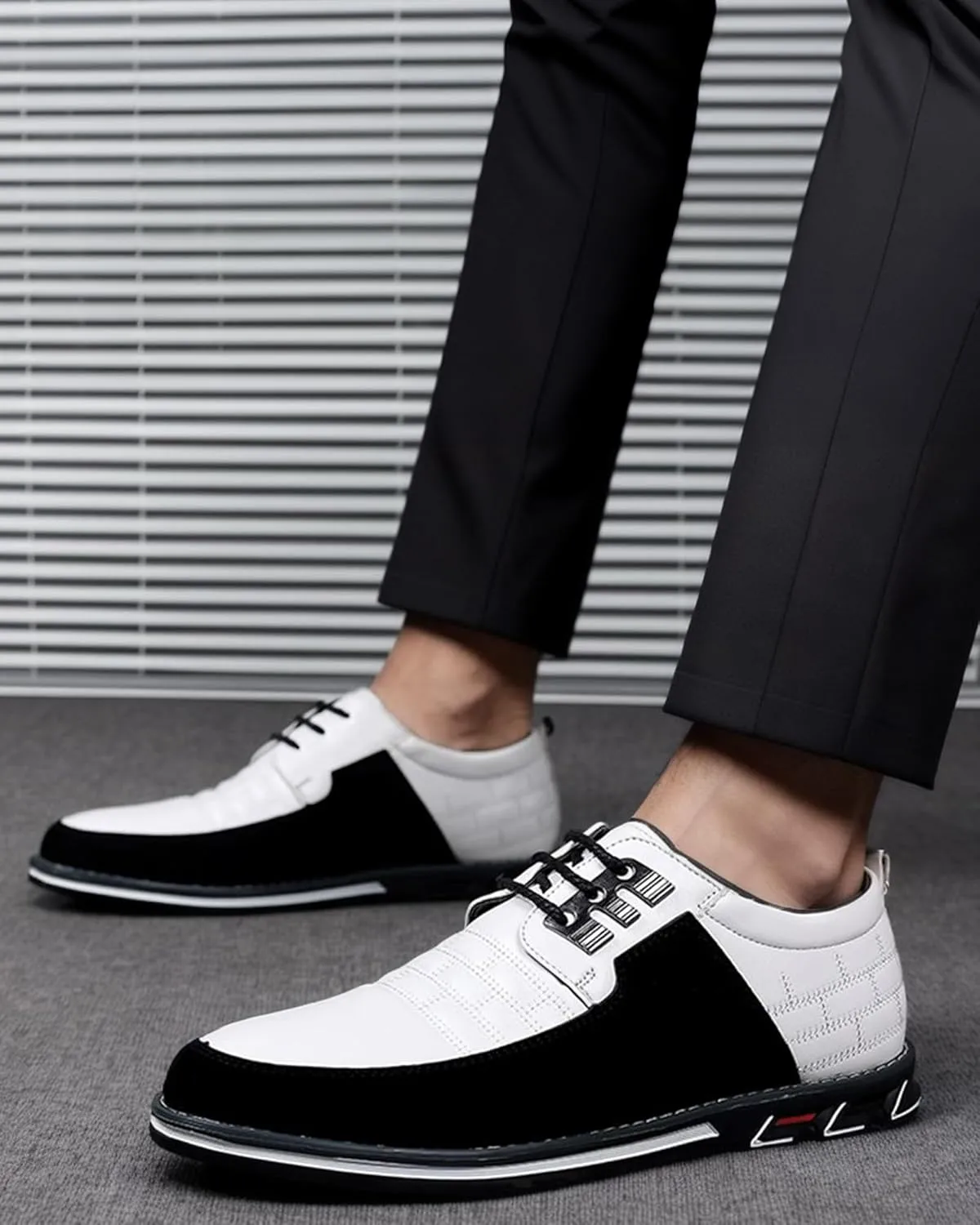Recyphi Mens Oxford Derby Orthopedic Leather Shoes Formal Luxury Business Dress Shoes Lace-up Walking Driving Loafers Dress Sneakers