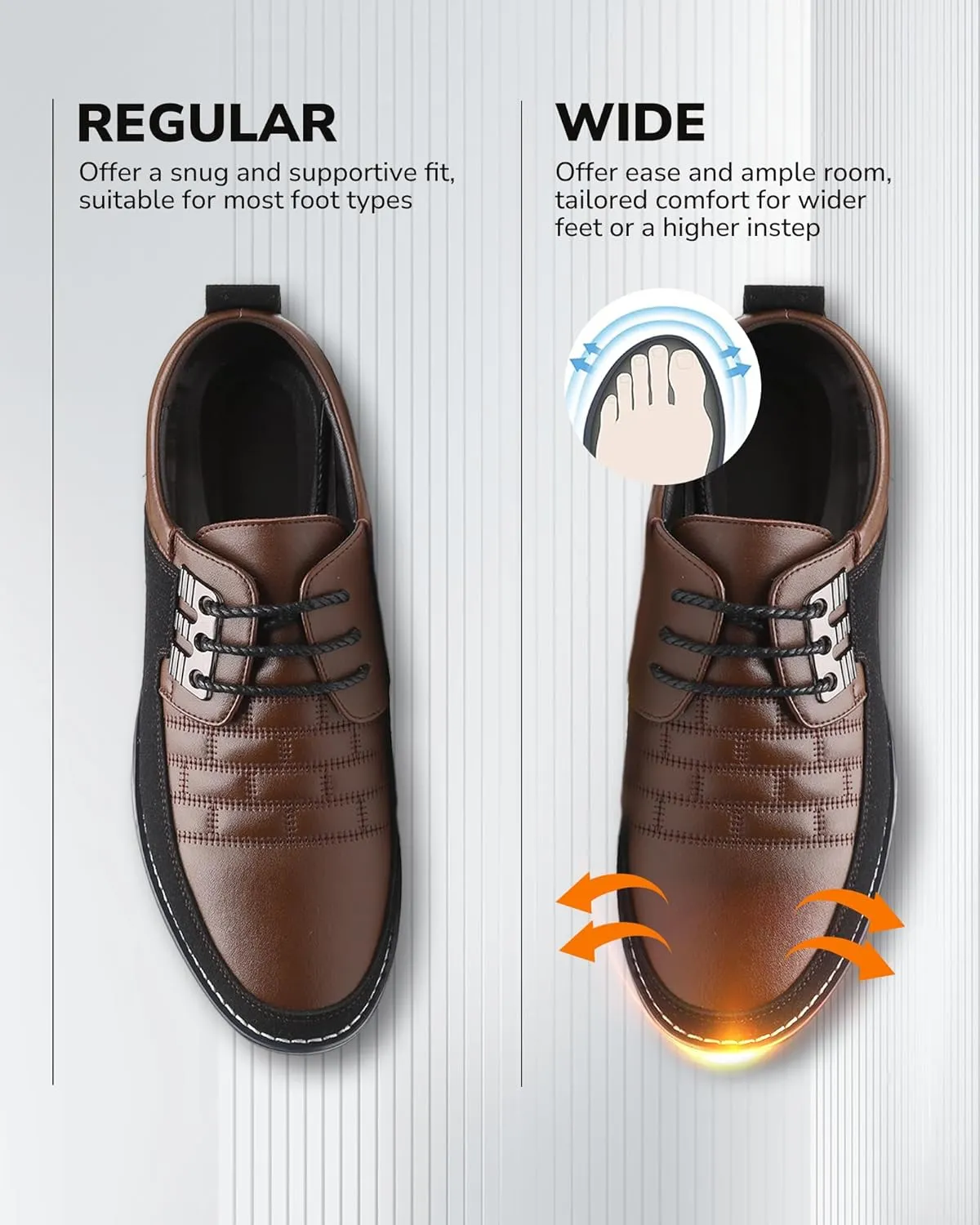 Recyphi Mens Oxford Derby Orthopedic Leather Shoes Formal Luxury Business Dress Shoes Lace-up Walking Driving Loafers Dress Sneakers